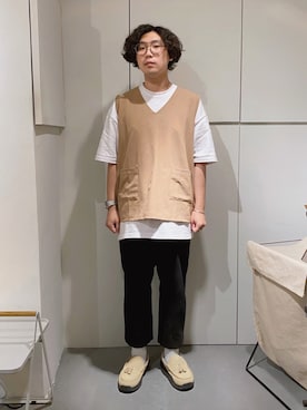 「plain-me（プレインミー）のアイテム（シューズ）」を使った、Jayさん（メンズ・166cm）の秋コーディネート