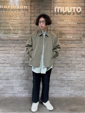 「yoke」｜「アイテム（ブルゾン）」を使った、Jayさん（メンズ・166cm）の秋コーディネート