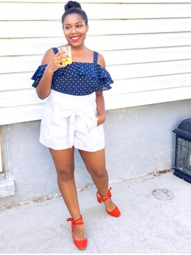 「summer style」｜「アイテム（パンプス）」を使った、Kaye Liautaud さん（レディース・155cm）の秋コーディネート