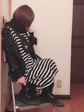 「モードストリート」｜「アイテム（ノーカラージャケット）」を使った、いのちゅけちゃん☺︎さん（レディース・159cm）の秋コーディネート