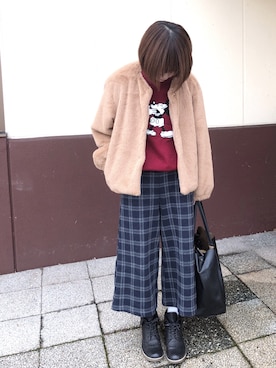 「白ソックス」｜いのちゅけちゃん☺︎さん（レディース・159cm）の冬コーディネート