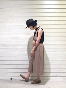 「NOMBRE IMPAIR（ノンブルアンペール）のアイテム（サロペット/オーバーオール）」を使った、seki.さん（レディース・160cm）の夏コーディネート