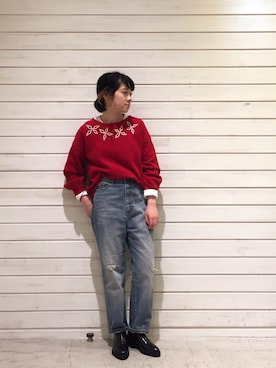 「刺繍ニット」｜seki.さん（レディース・160cm）の秋コーディネート