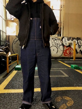 「Carhartt（カーハート）のアイテム（テーラードジャケット）」を使った、けんじさん（メンズ・178cm）の春コーディネート