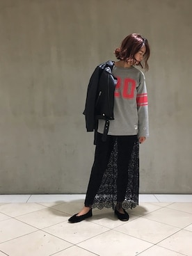 「JOURNAL STANDARD（ジャーナルスタンダード）のアイテム（ライダースジャケット）」を使った、erikoさん（レディース・162cm）の秋コーディネート