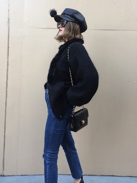 「ファーコート」｜「アイテム（カバーオール）」を使った、ayayaka1019さん（レディース・158cm）の冬コーディネート