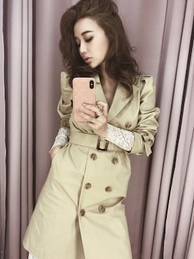 「トレンチワンピ」｜Manami_officialさん（レディース・155cm）の夏コーディネート