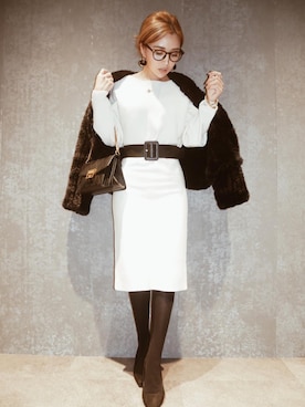 「eimy istoire」｜「アイテム（その他アウター）」を使った、Manami_officialさん（レディース・155cm）の冬コーディネート