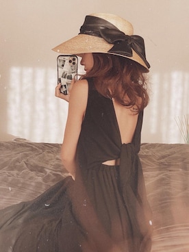 「eimy_ootd」｜「アイテム（帽子）」を使った、Manami_officialさん（レディース・155cm）の夏コーディネート