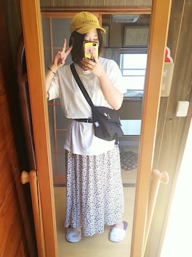 「one after another NICE CLAUP（ワンアフターアナザーナイスクラップ）のアイテム（キャップ）」を使った、あやっちぇさん（レディース・153cm）の夏コーディネート