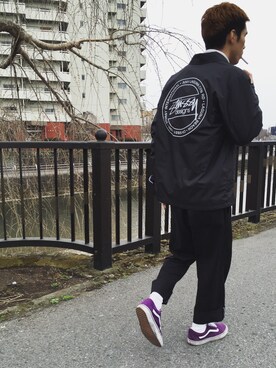 「STUSSY（ステューシー）のアイテム（その他アウター）」を使った、NaOさん（メンズ・173cm）の春コーディネート
