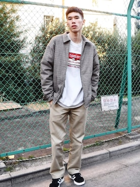 「TOMMY HILFIGER」｜「アイテム（ブルゾン）」を使った、NaOさん（メンズ・173cm）の冬コーディネート