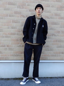 「チャックテイラー」｜「アイテム（その他アウター）」を使った、NaOさん（メンズ・173cm）の冬コーディネート
