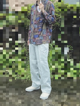 「シルバー」｜「アイテム（スリッポン）」を使った、れいさん（メンズ・175cm）の夏コーディネート