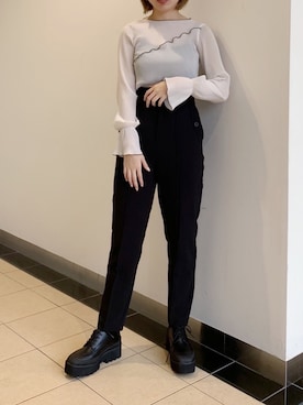 「メロートップス」｜「アイテム（その他）」を使った、RIKOさん（レディース・163cm）の冬コーディネート