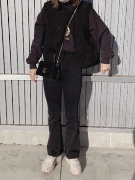 「H&M（エイチ・アンド・エム）のアイテム（バッグ）」を使った、RIKOさん（レディース・163cm）の冬コーディネート