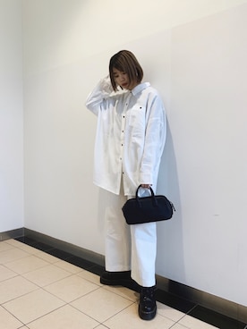 「JEANASIS（ジーナシス）のアイテム（チノパンツ）」を使った、RIKOさん（レディース・163cm）の冬コーディネート