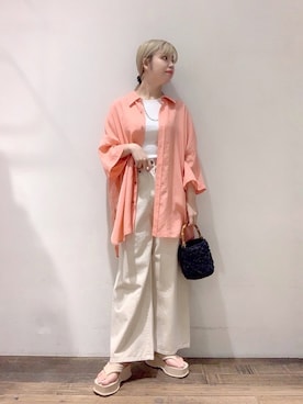 「ジーナシス」｜「アイテム（ハンドバッグ）」を使った、RIKOさん（レディース・163cm）の春コーディネート