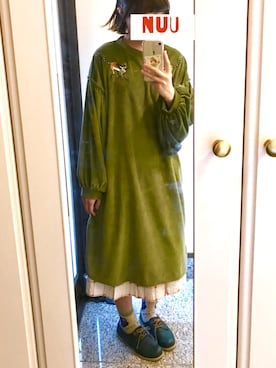 「TIDEWAY（タイドウェイ）のアイテム（モカシン/デッキシューズ）」を使った、mi(nuu)さん（レディース・154cm）の春コーディネート