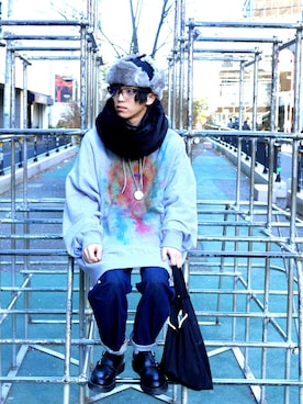 「SHAREEF（シャリーフ）のアイテム（キャップ）」を使った、たろーさんさん（メンズ・169cm）の冬コーディネート