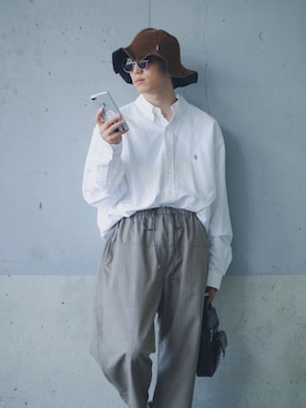 「アイテム（スラックス）」を使った、たろーさんさん（メンズ・169cm・20代）の夏コーディネート