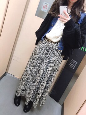 「ダルメシアン柄」｜「アイテム（その他アウター）」を使った、Ayさん（レディース・160cm）の冬コーディネート