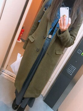 「UNIQLO（ユニクロ）のエクストラファインメリノリブタートルネックセーター（長袖）（ニット/セーター）」を使った、Ayさん（レディース・160cm）の冬コーディネート