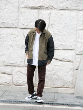 「配色」｜「アイテム（ブルゾン）」を使った、uedaさん（メンズ・170cm）の秋コーディネート
