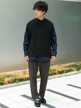 「ITEMS URBANRESEARCH（アイテムズ アーバンリサーチ）のアイテム（ベスト）」を使った、uedaさん（メンズ・170cm）の夏コーディネート