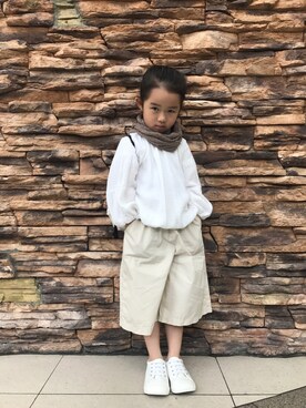 「no brand（ノーブランド）のアイテム（その他トップス）」を使った、⋆*✩⑅◡̈⃝*さん（キッズ・104cm）の春コーディネート
