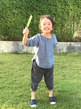 「no brand（ノーブランド）のアイテム（その他トップス）」を使った、⋆*✩⑅◡̈⃝*さん（キッズ・110cm）の秋コーディネート