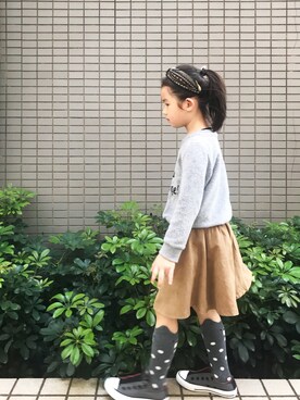 「CONVERSE（コンバース）のアイテム（スリッポン）」を使った、⋆*✩⑅◡̈⃝*さん（キッズ・110cm）の春コーディネート