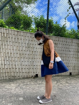 「no brand（ノーブランド）のアイテム（スカート）」を使った、⋆*✩⑅◡̈⃝*さん（キッズ・128cm）の秋コーディネート