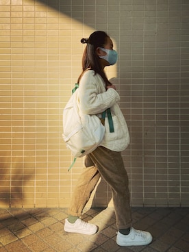 「ZARA KIDSのアイテム（ノーカラージャケット）」を使った、⋆*✩⑅◡̈⃝*さん（キッズ・128cm）の冬コーディネート