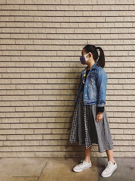 「no brand（ノーブランド）のアイテム（ワンピース/ドレス）」を使った、⋆*✩⑅◡̈⃝*さん（キッズ・128cm）の冬コーディネート