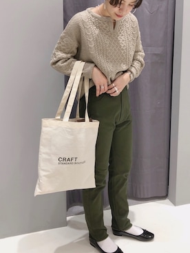 「CRAFT STANDARD BOUTIQUE（クラフトスタンダードブティック）のアイテム（パンプス）」を使った、YURINAさん（レディース・161cm）の秋コーディネート