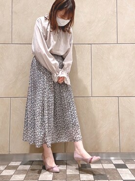 「アイテム（シューズ、パープル系）」を使った、chiharuさん（レディース・150cm）の春コーディネート