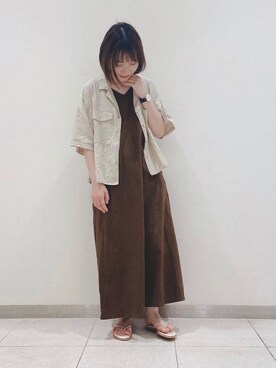 「UNIQLO（ユニクロ）のアイテム（ワンピース/ドレス）」を使った、chiharuさん（レディース・150cm）の夏コーディネート