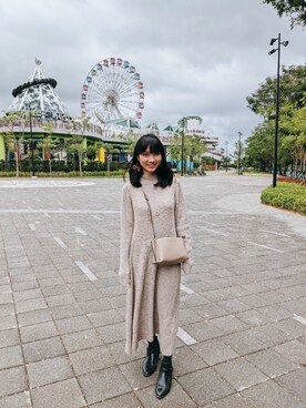 「Simplicite（サンプリシテ）のアイテム（ワンピース/ドレス）」を使った、Daisyさん（レディース・163cm）の秋コーディネート
