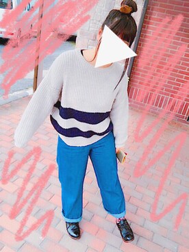 「アイテム（コインケース、ゴールド系）」を使った、らいむさん（レディース・154cm）の秋コーディネート