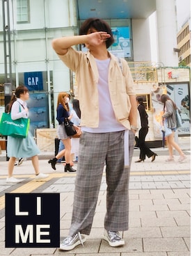 「URBAN RESEARCH Sonny Label（アーバンリサーチサニーレーベル）のアイテム（その他アウター）」を使った、LiME(松尾 頼武)作曲家さん（メンズ・163cm）の夏コーディネート