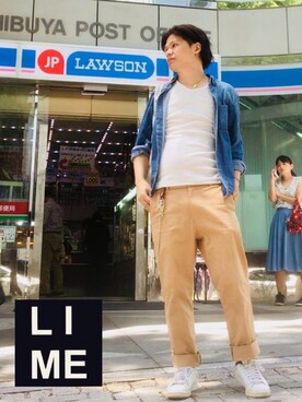 LiME(松尾 頼武)作曲家さん（メンズ・163cm）の夏コーディネート