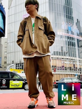 「Rodeo Crowns（ロデオクラウンズ）のアイテム（バッグ）」を使った、LiME(松尾 頼武)作曲家さん（メンズ・164cm）の春コーディネート