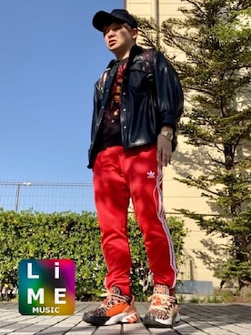 「adidas Originals（アディダスオリジナルス）のアイテム（キャップ）」を使った、LiME(松尾 頼武)作曲家さん（メンズ・164cm）の春コーディネート