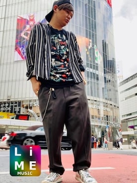 「UNIQLO U」｜LiME(松尾 頼武)作曲家さん（メンズ・164cm）の春コーディネート