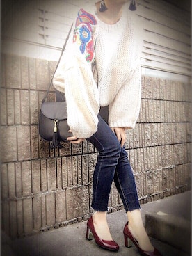 「アイテム（ピアス（両耳用））」を使った、ASAMIさん（レディース・163cm・30代）の秋コーディネート