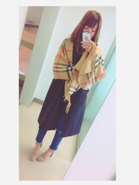「OZOC（オゾック）のアイテム（チェスターコート）」を使った、じょんちゃん。さん（レディース・172cm）の冬コーディネート