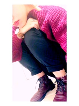 「LEPSIM（レプシィム）の【日々アイテム】ストレッチムジスリムパンツ17FW　762936（その他パンツ）」を使った、じょんちゃん。さん（レディース・172cm）の秋コーディネート