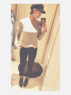 「LEPSIM（レプシィム）の【日々アイテム】ストレッチムジスリムパンツ17FW　762936（その他パンツ）」を使った、じょんちゃん。さん（レディース・172cm）の冬コーディネート