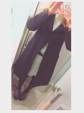 「OZOC（オゾック）のアイテム（チェスターコート）」を使った、じょんちゃん。さん（レディース・172cm）の冬コーディネート